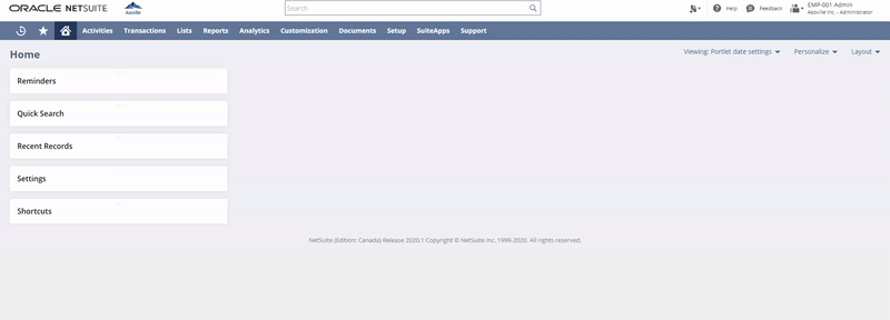Adding the License Portlet to the Home Dashboard