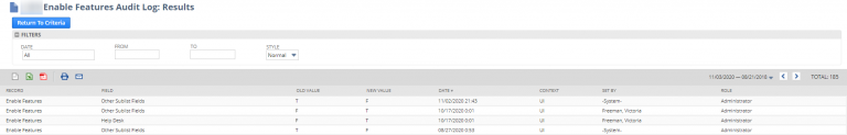 Saved search output