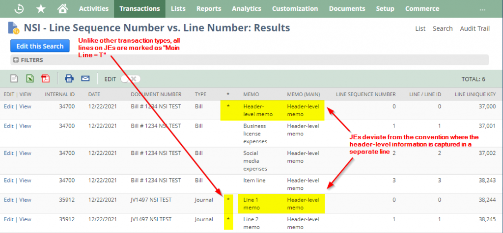 Line ID vs. Line Sequence Number 