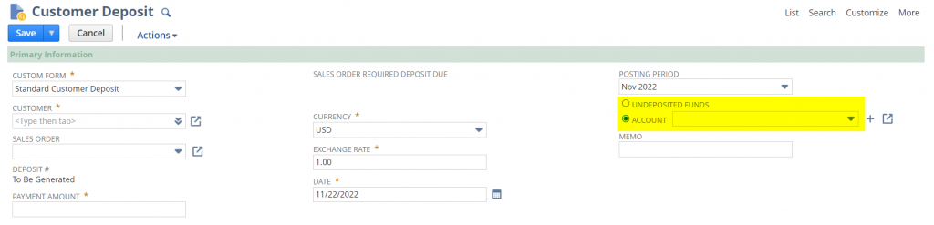 Customer Deposit Account Fields Illustrated