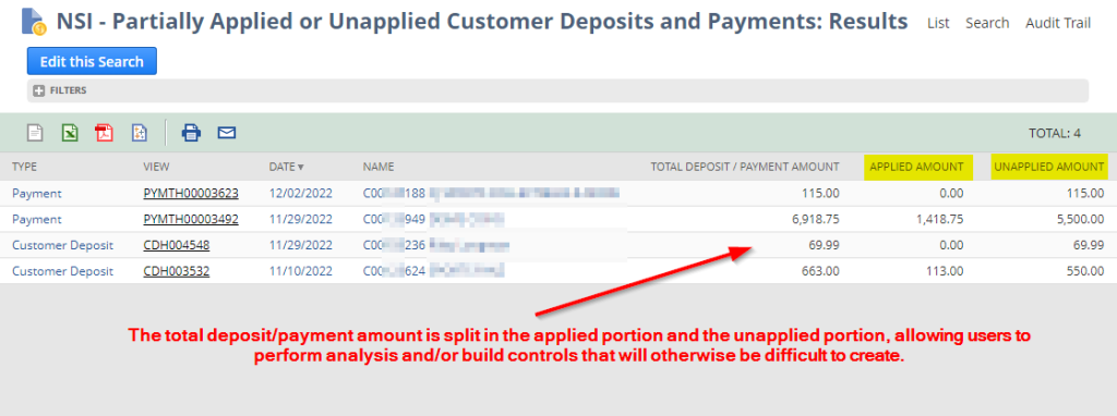 How to Expose NetSuite Unapplied Customer Deposit or Payment Amount in a Saved Search.
