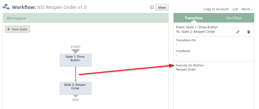 Close Button Workflow State 1 to 2 Transition