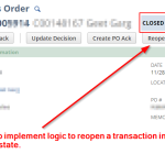 Transaction Reopen Button