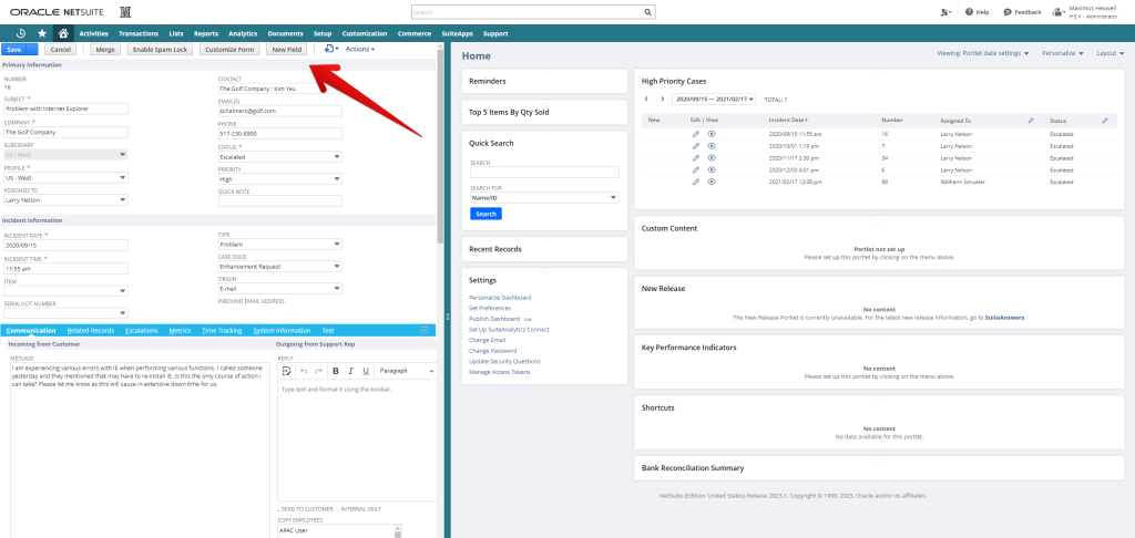 Missing Case Record Header