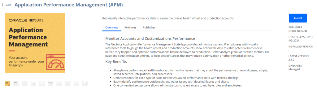 NetSuite APM is available as a SuiteApp