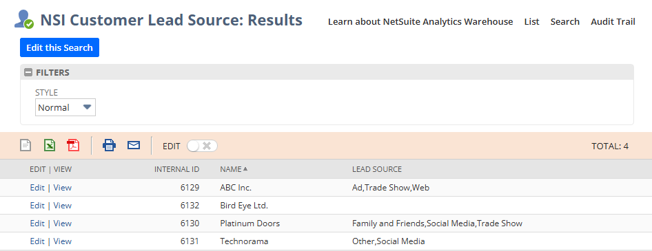 Saved Search Results for Multiple Select Fields Example